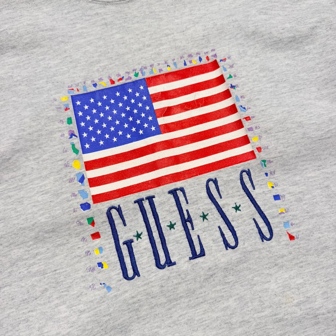 USA Guess 90s 게스 성조기 반팔 M 싱글스티치 상품이미지2