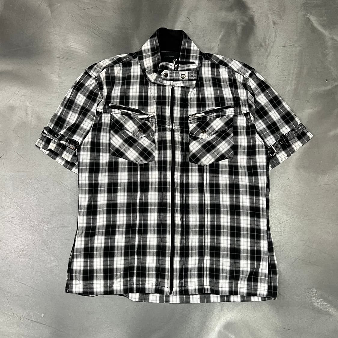 더블 카라 체크 하프 셔츠 자켓 y16305 상품이미지1