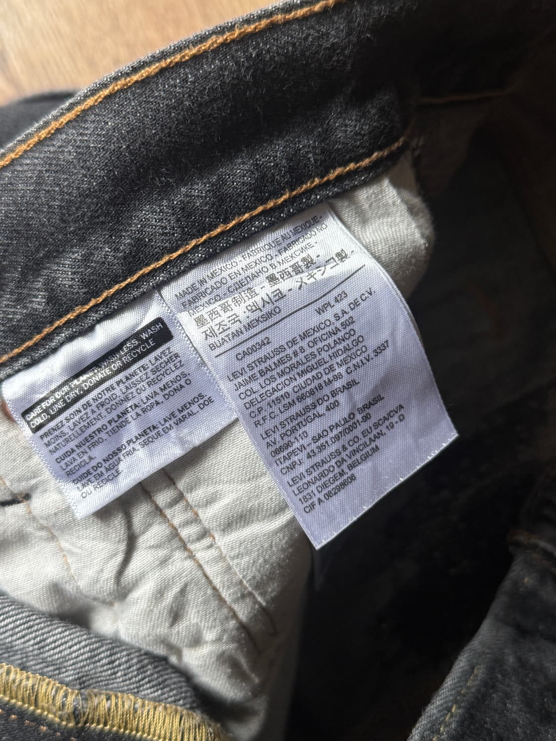 [38]리바이스 501 빈티지 리페어드 흑청 데님 팬츠 상품이미지5