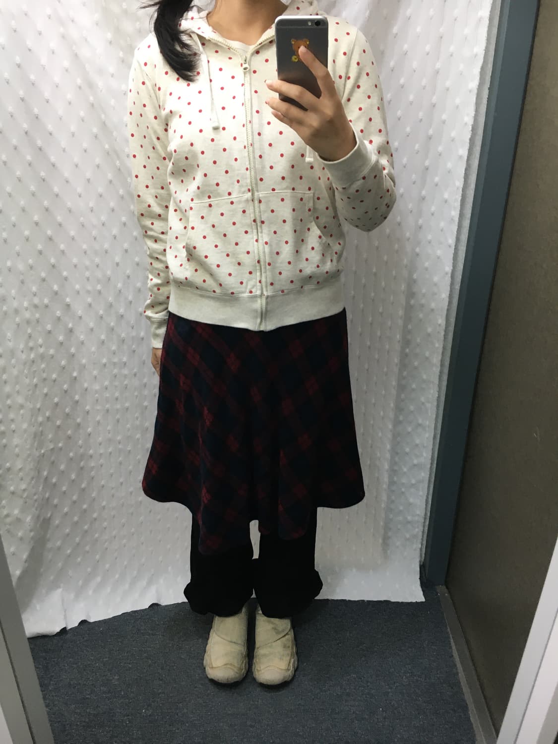 레드 체크 리본 포인트 스커트 상품이미지7