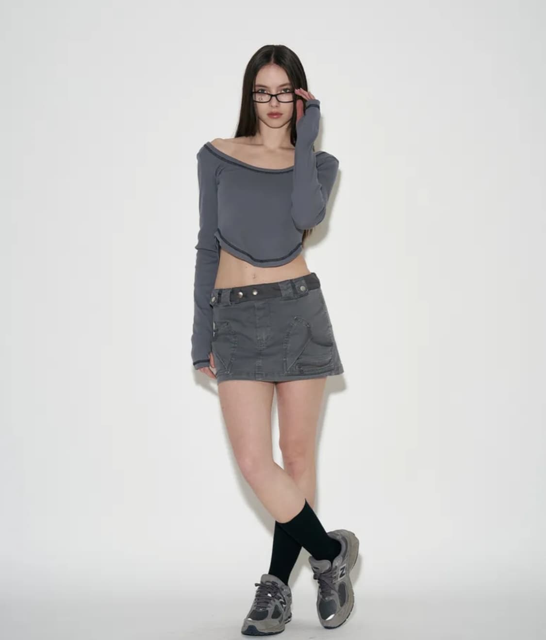 플리즈노팔로우 카밀라 포켓 스커트 s (grey) 상품이미지1