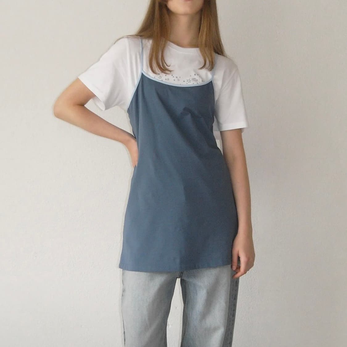 로우클래식 ORGANIC SILKET JERSEY DRESS - BLUE 상품이미지3