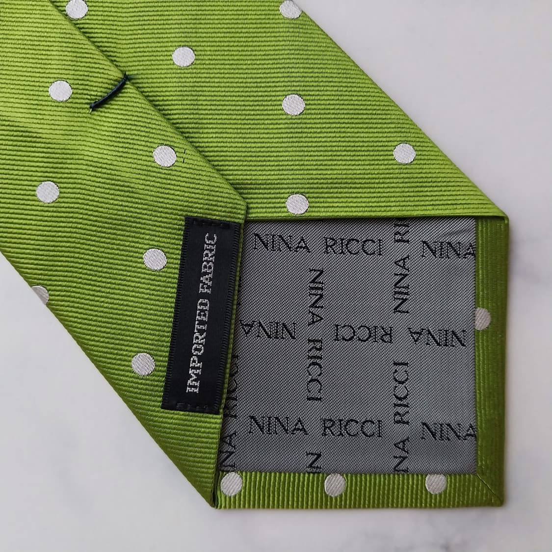 니나리치 실크 라임 도트 넥타이 9.1cm A등급 K1681
 상품이미지10