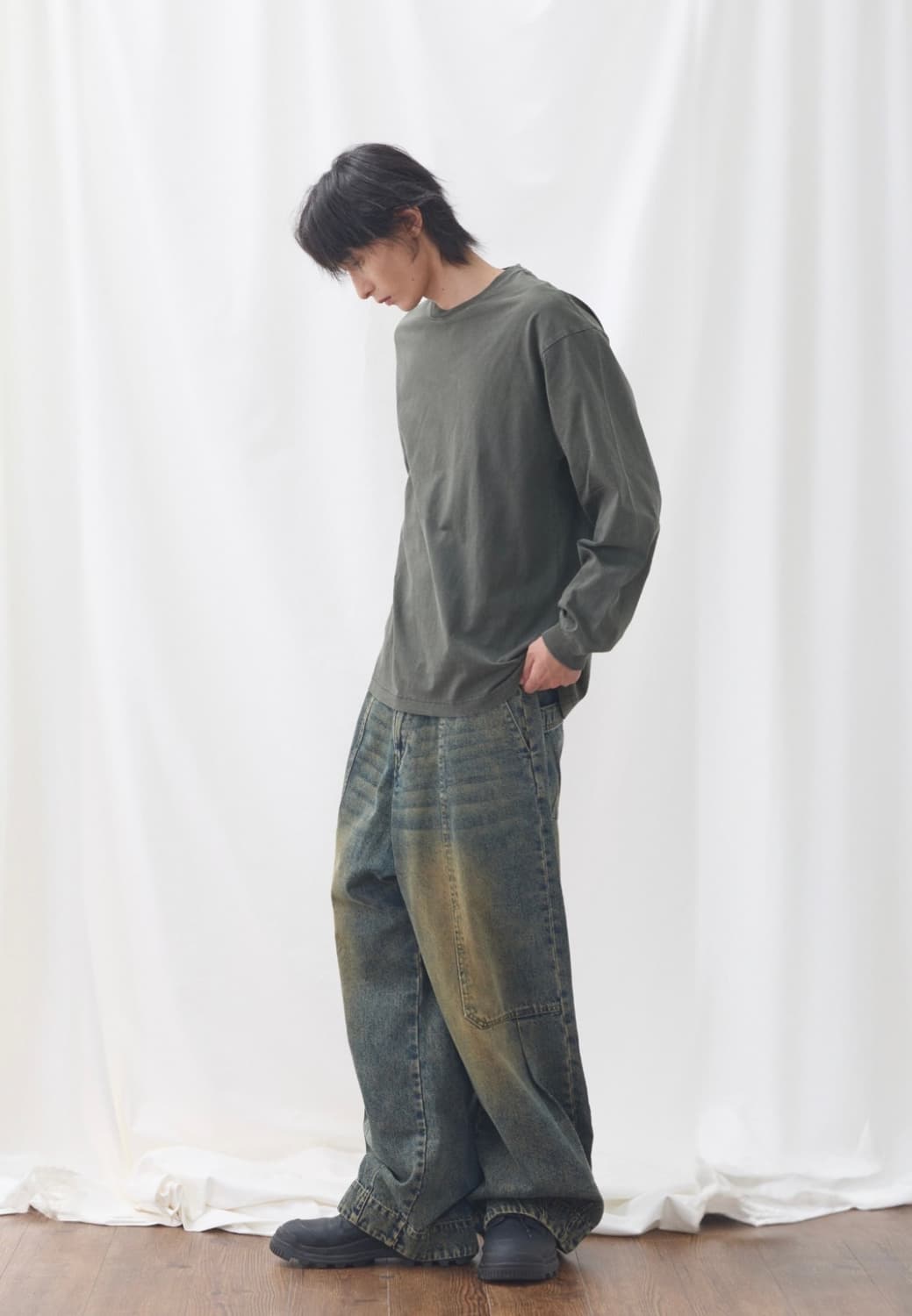 이스트서비스샵 웰트포켓 와이드 데님팬츠 48 상품이미지5