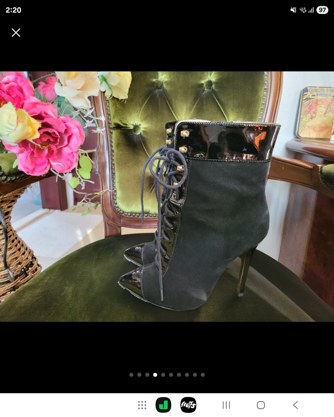 정품 Versace 베르사체 세무 레이스업 부츠 상품이미지6