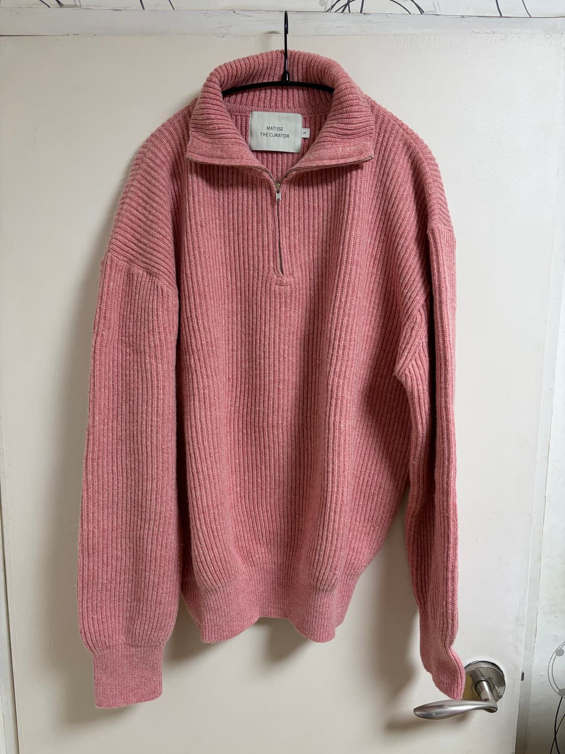 (3) 마티스더큐레이터 하프집업 니트 핑크 상품이미지2