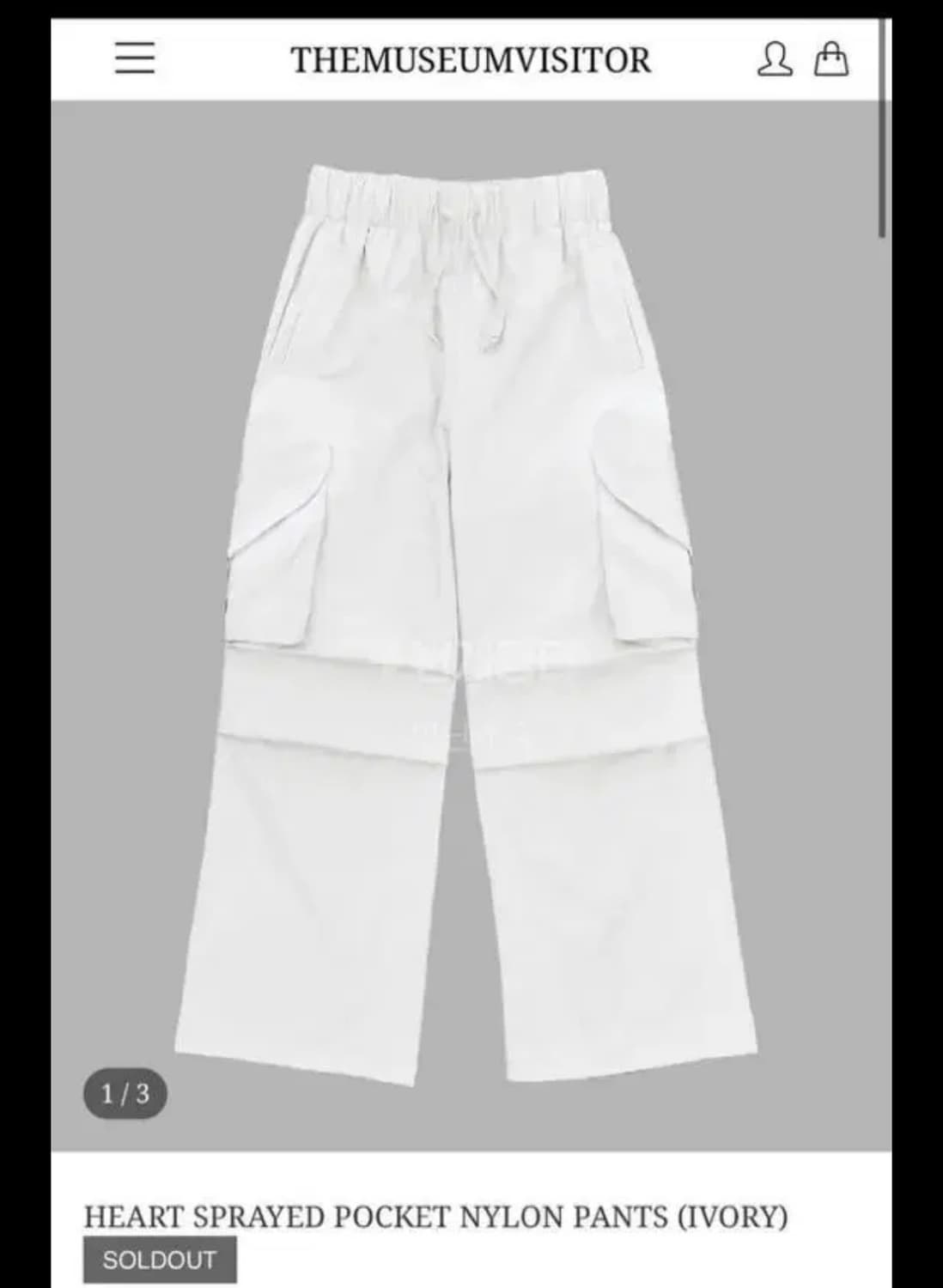 더뮤지엄비지터 하트 카고팬츠 상품이미지1