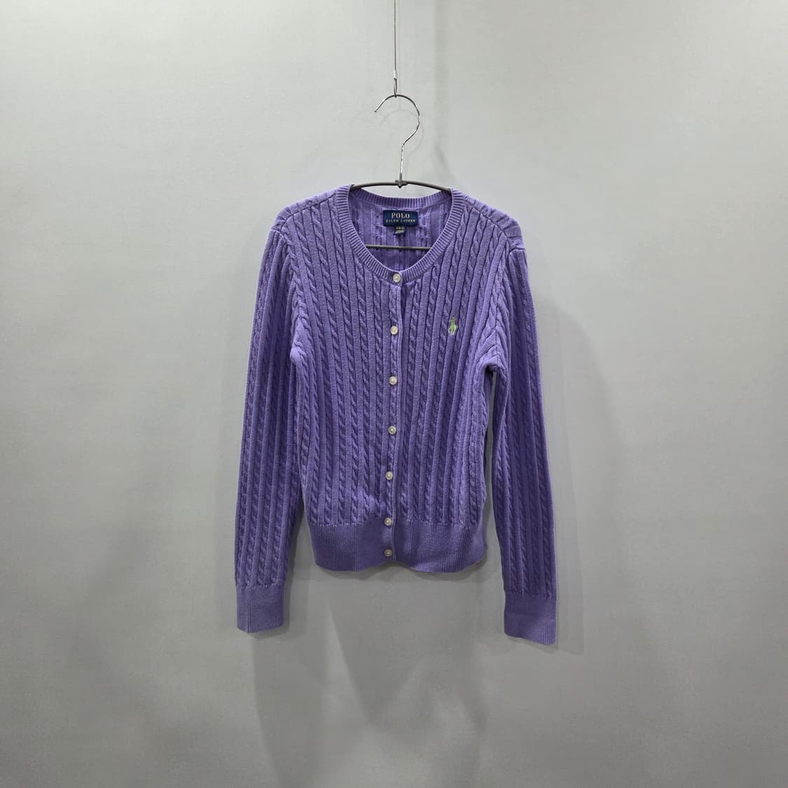 폴로랄프로렌 걸즈 케이블 니트 가디건 연보라 M/8/10 상품이미지1