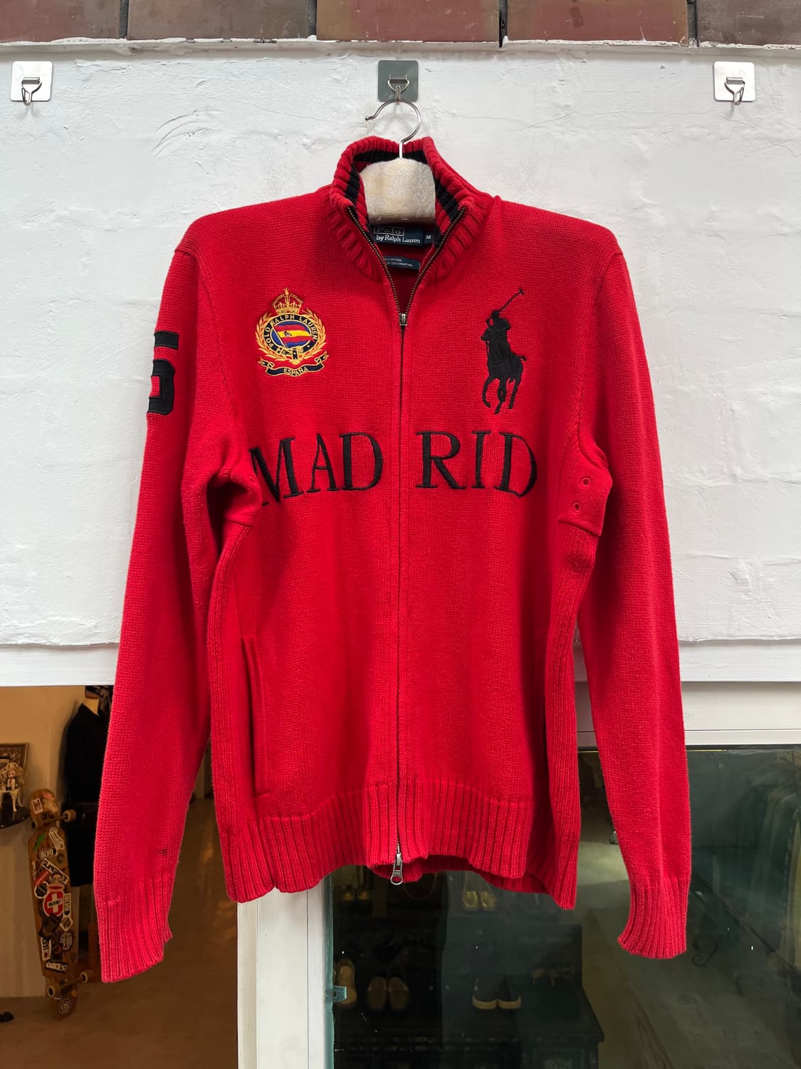 Polo Ralph Lauren 레드 니트 투웨이 집업 M 상품이미지1