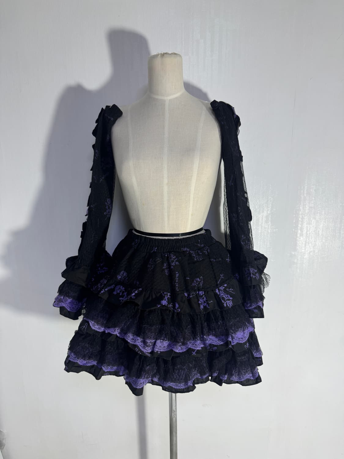 glp 고딕 로리타 펑크 고스 로리 러플 레이스 세트 y2k 하라주쿠 상품이미지5