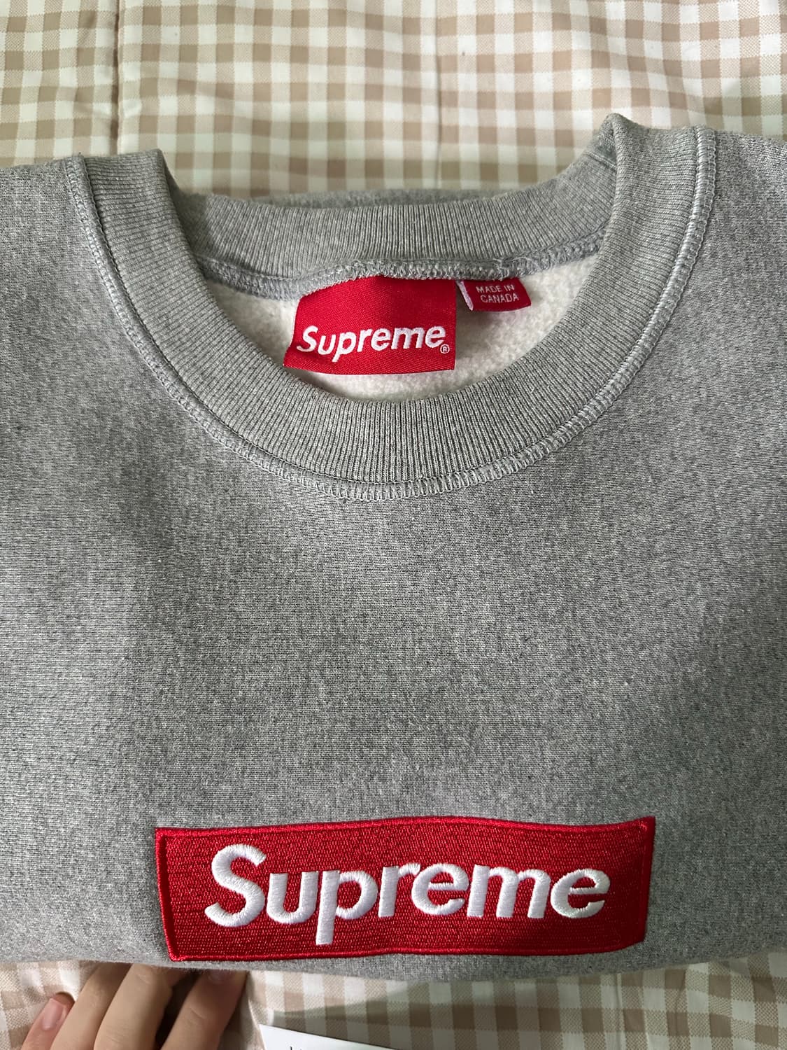 XL 슈프림 박스로고 맨투맨 그레이 상품이미지2