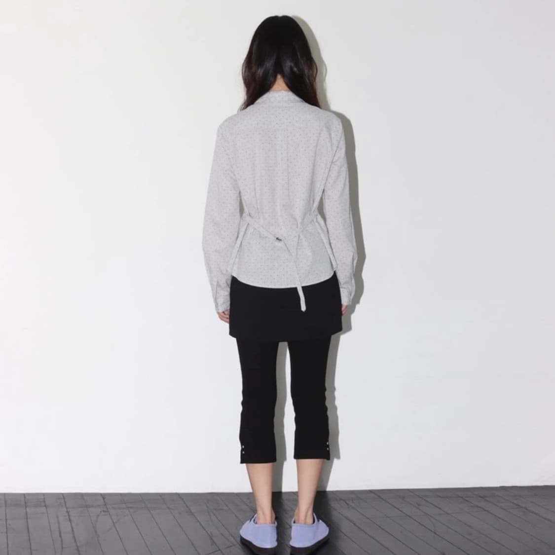 온스카 핀 닷 셔츠 그레이 상품이미지3