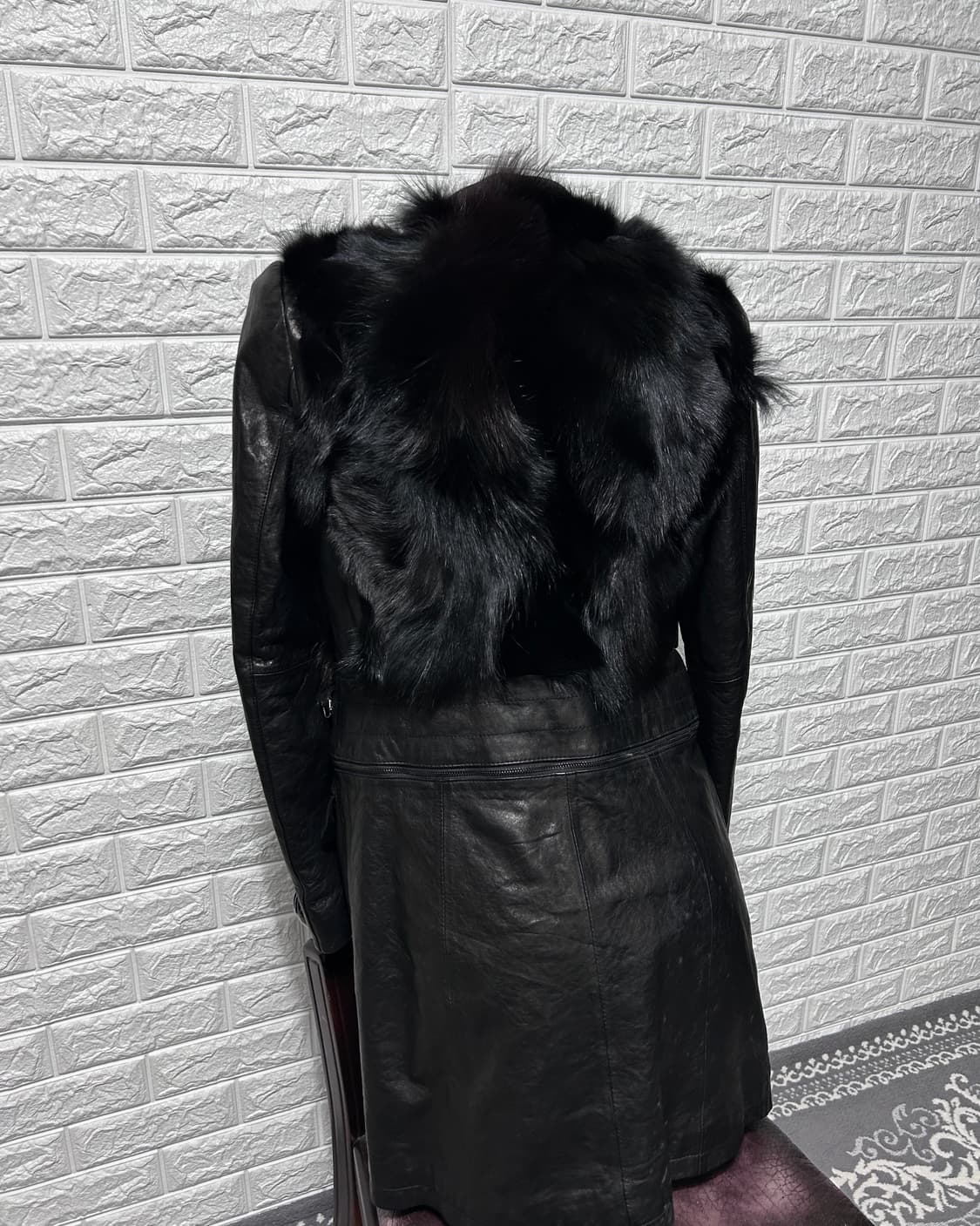 Robo 램스킨 하이브리드 여우 퍼 레더 코트 상품이미지3