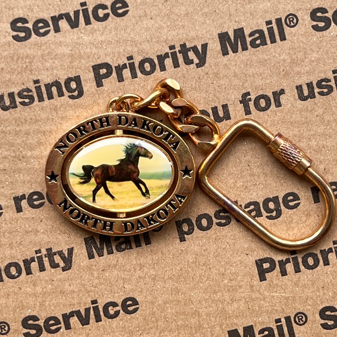 90s vtg Horse Emblem Keyring 상품이미지2