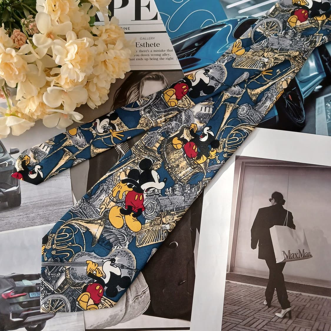 루니툰즈 실크 블루 미키 마우스 넥타이 10cm A+등급 A19356
 상품이미지2