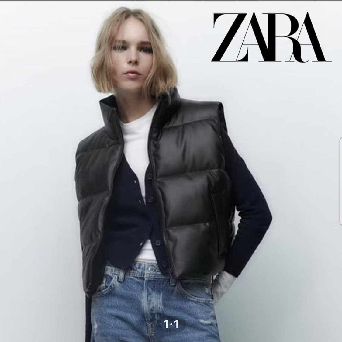 자라(ZARA) 레더 크롭 패딩 베스트 S size 상품이미지5