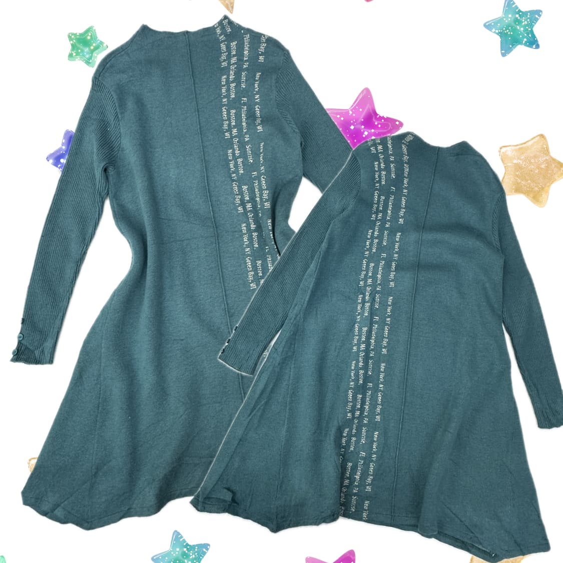 🌵민트맛 니트 레터링 원피스 🌵 하구미 에스닉 히피 보헤미안 빈티지 상품이미지1