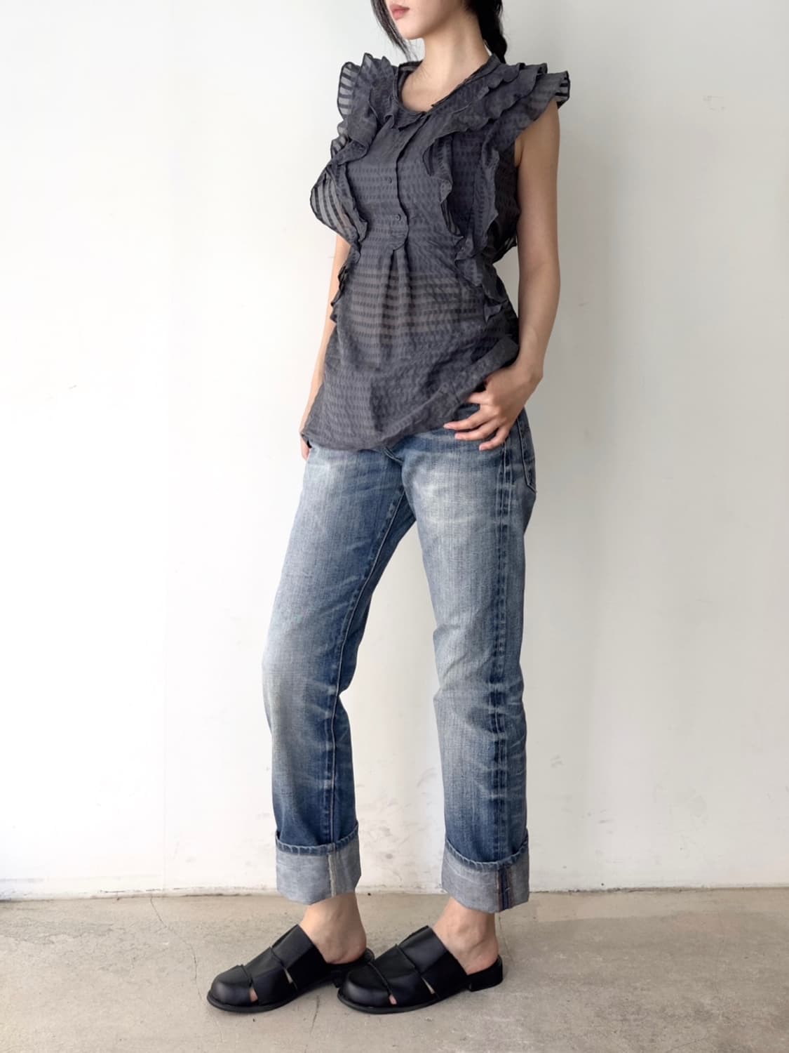 SJSJ ruffle fly blouse  상품이미지5