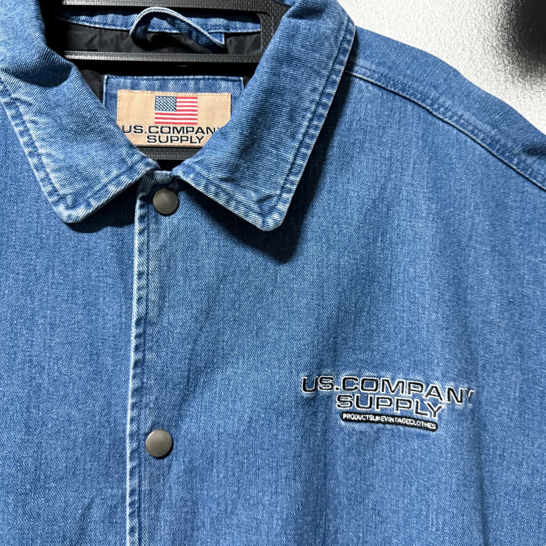 US Company 빅사이즈 올드스쿨 배색 데님 바시티 자켓 상품이미지3