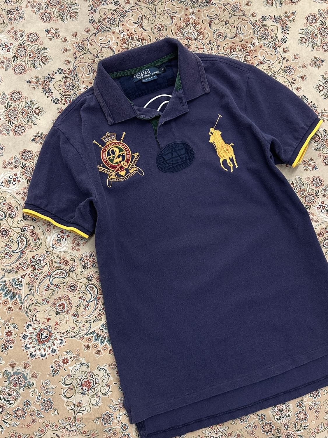 폴로 랄프로렌 네이비/골드 빅포니 럭비 카라티  상품이미지4