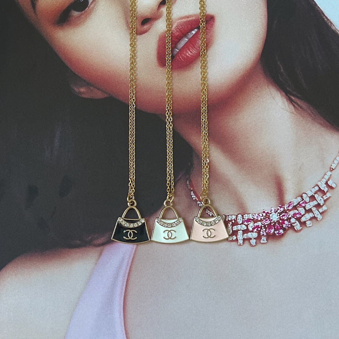 샤넬 큐빅백 골드 업사이클링 목걸이 상품이미지2