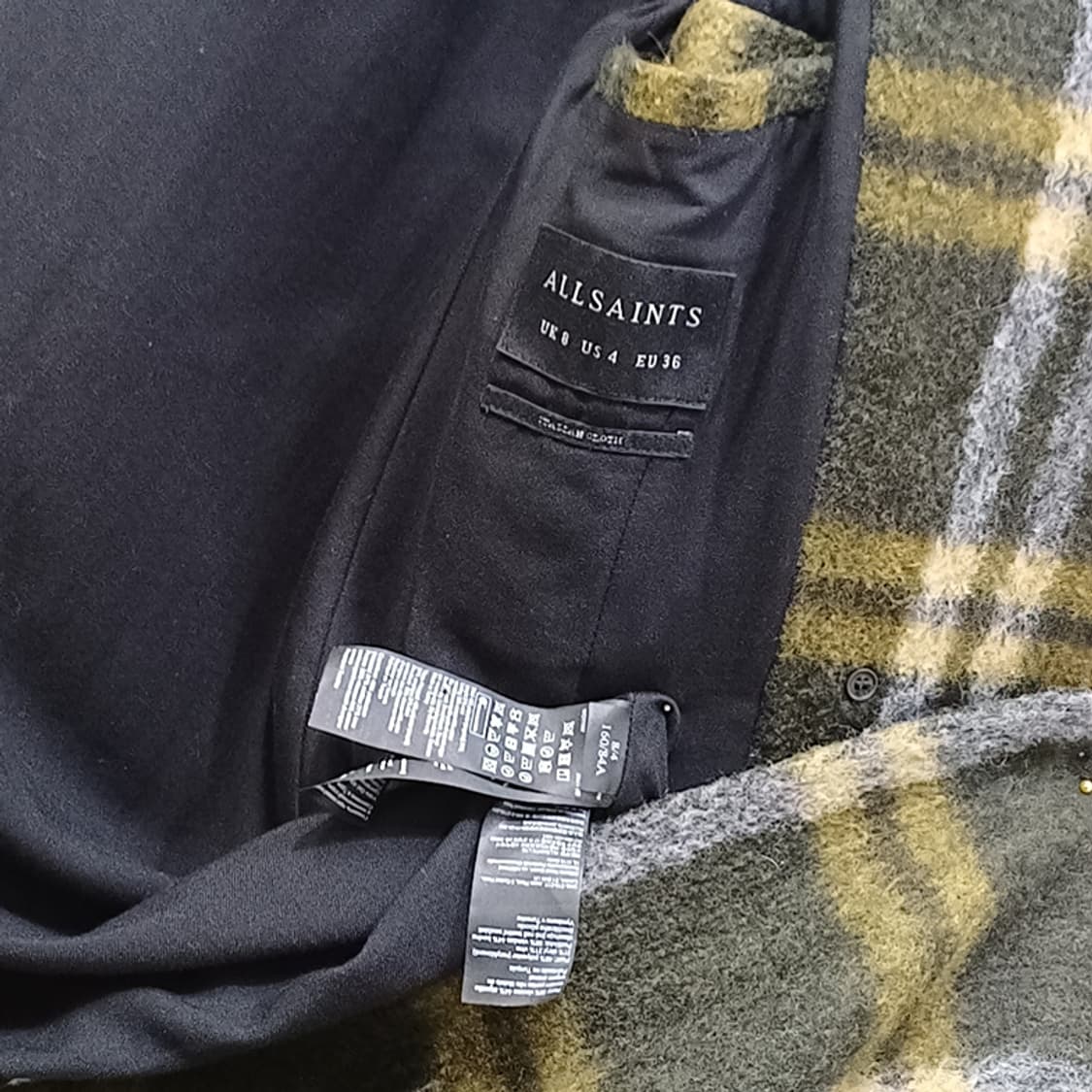 올세인츠 울 체크 롱 코트 여성 S 겨울 모직 사랑봉봉 상품이미지7