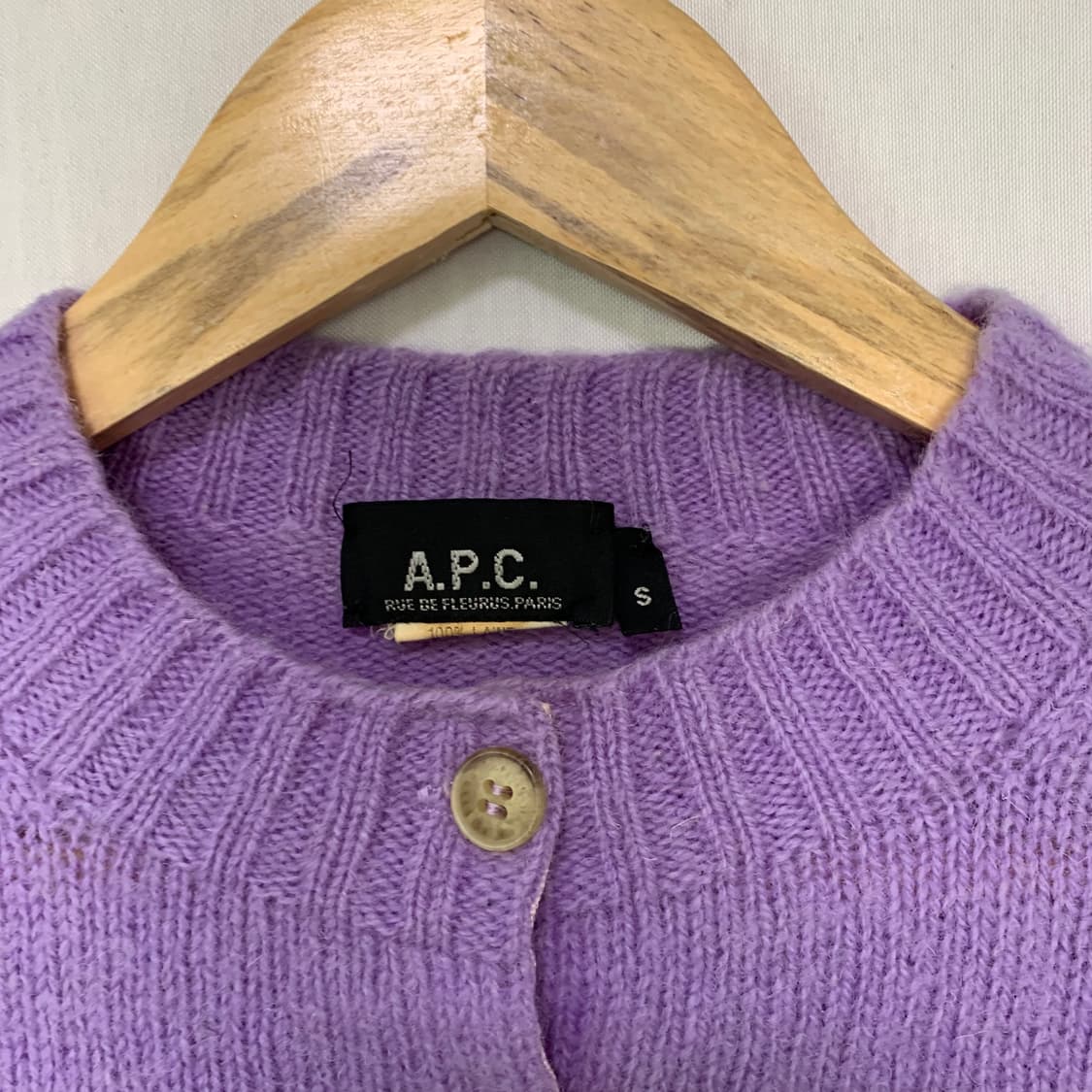 A.P.C. 아페쎄 크롭 니트 가디건 라이트퍼플 여성 S 빈티지 상품이미지2