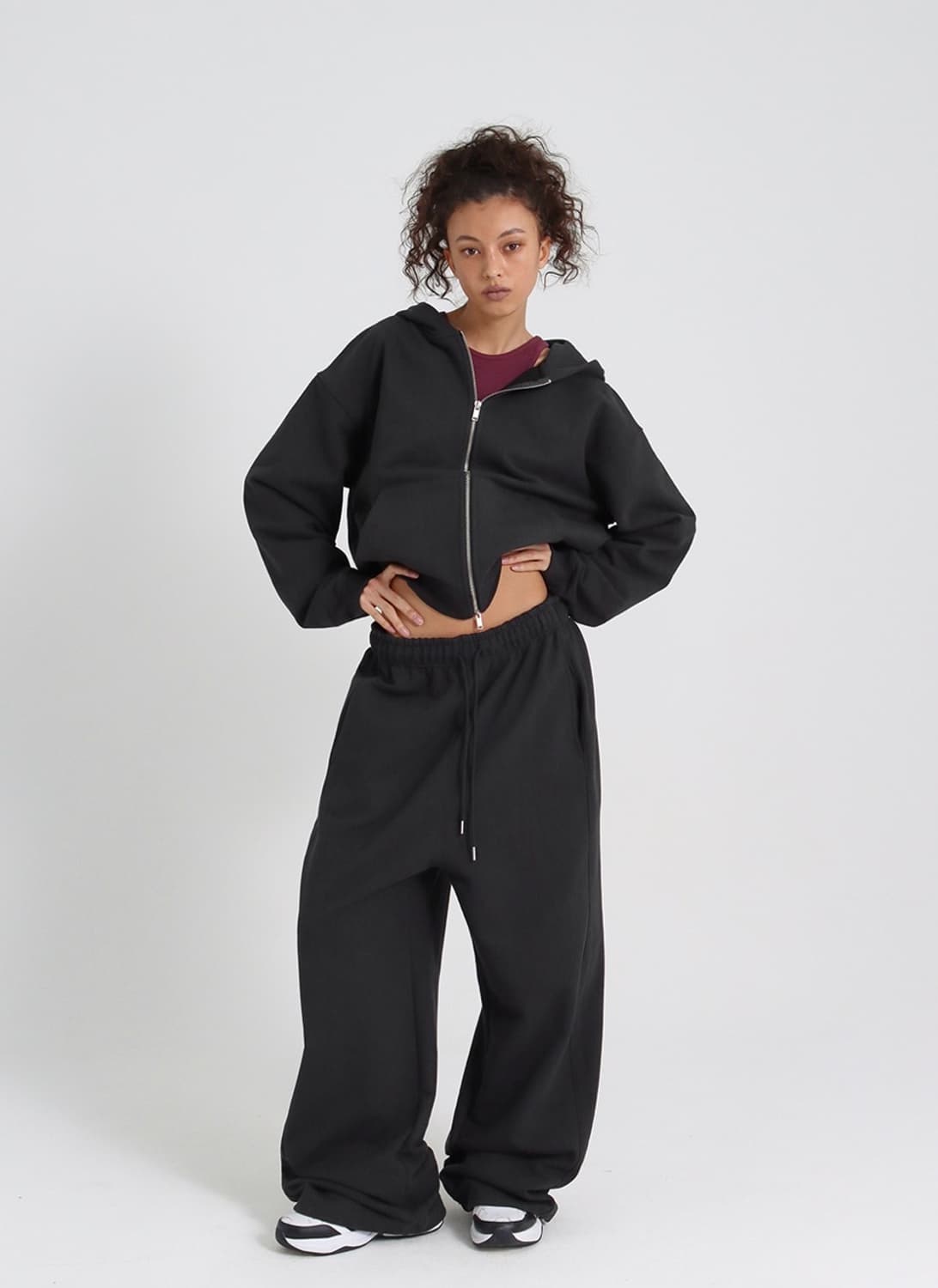 새상품) 블랙업 헤비스웨트 와이드 투웨이 팬츠 M 상품이미지1