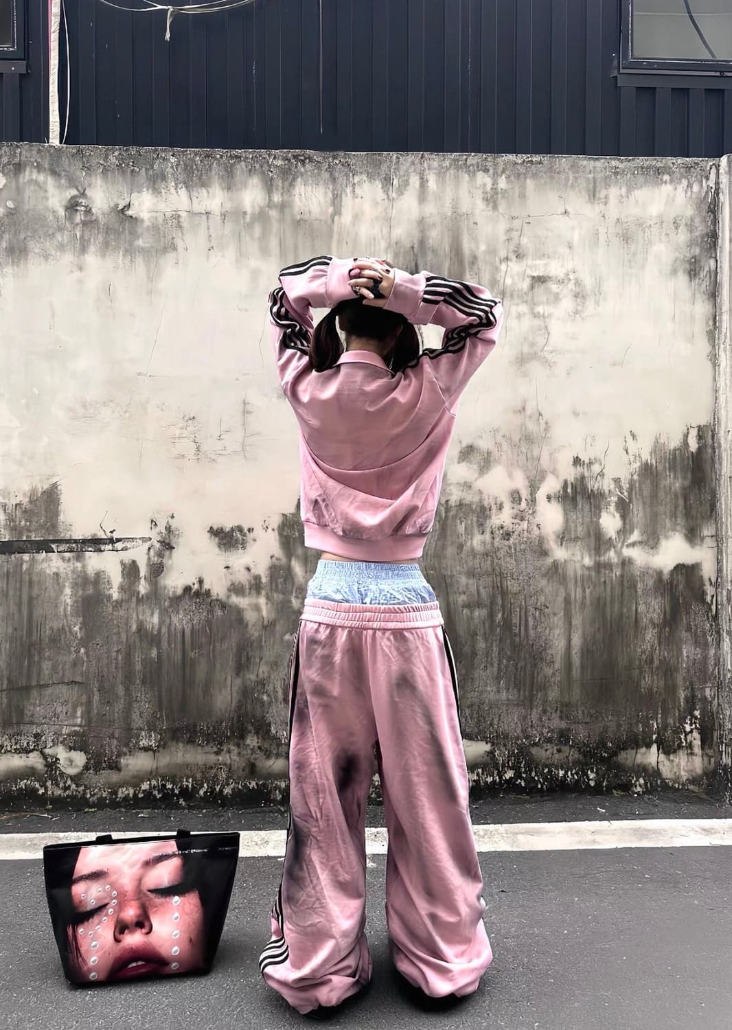Pink Washed Zip Hoodie Two-Piece Set 상품이미지4