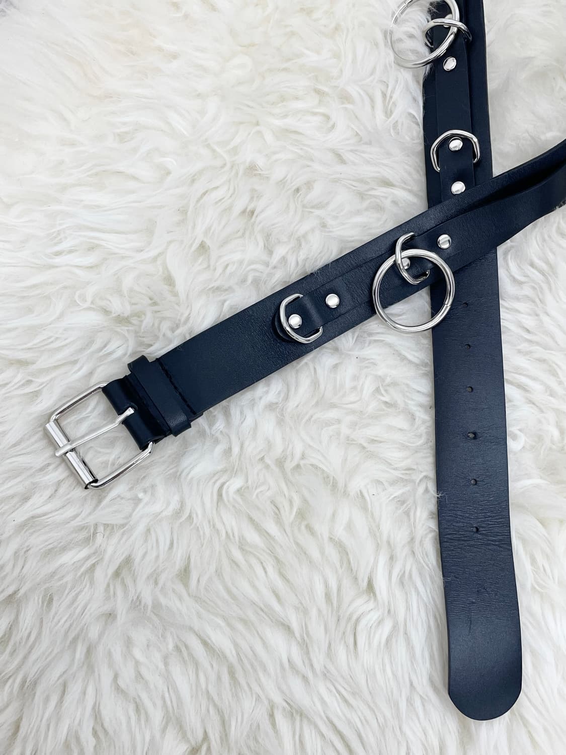 리얼레더 써클 링 드롭 버클 벨트 상품이미지6