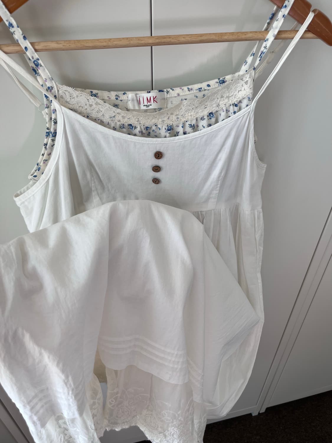 Earth music 얼스뮤직 레이스 레이어드 버튼 원피스 상품이미지7