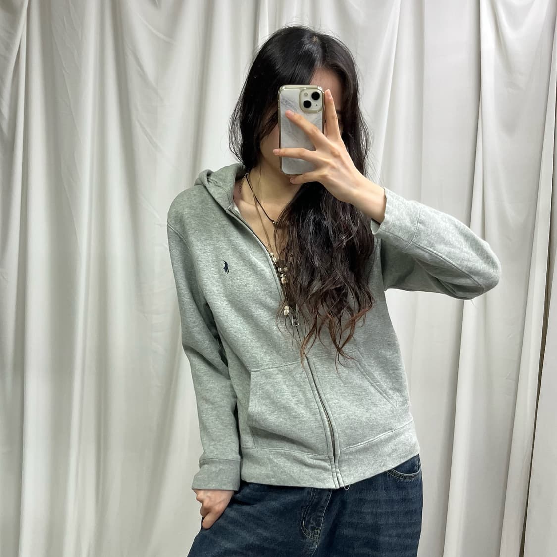 Polo gray hood zip-up 상품이미지2