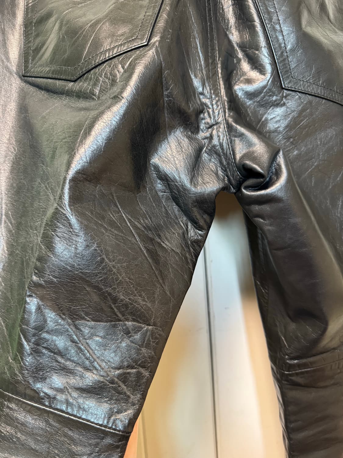 올드갭 부츠컷 레더 팬츠 상품이미지3