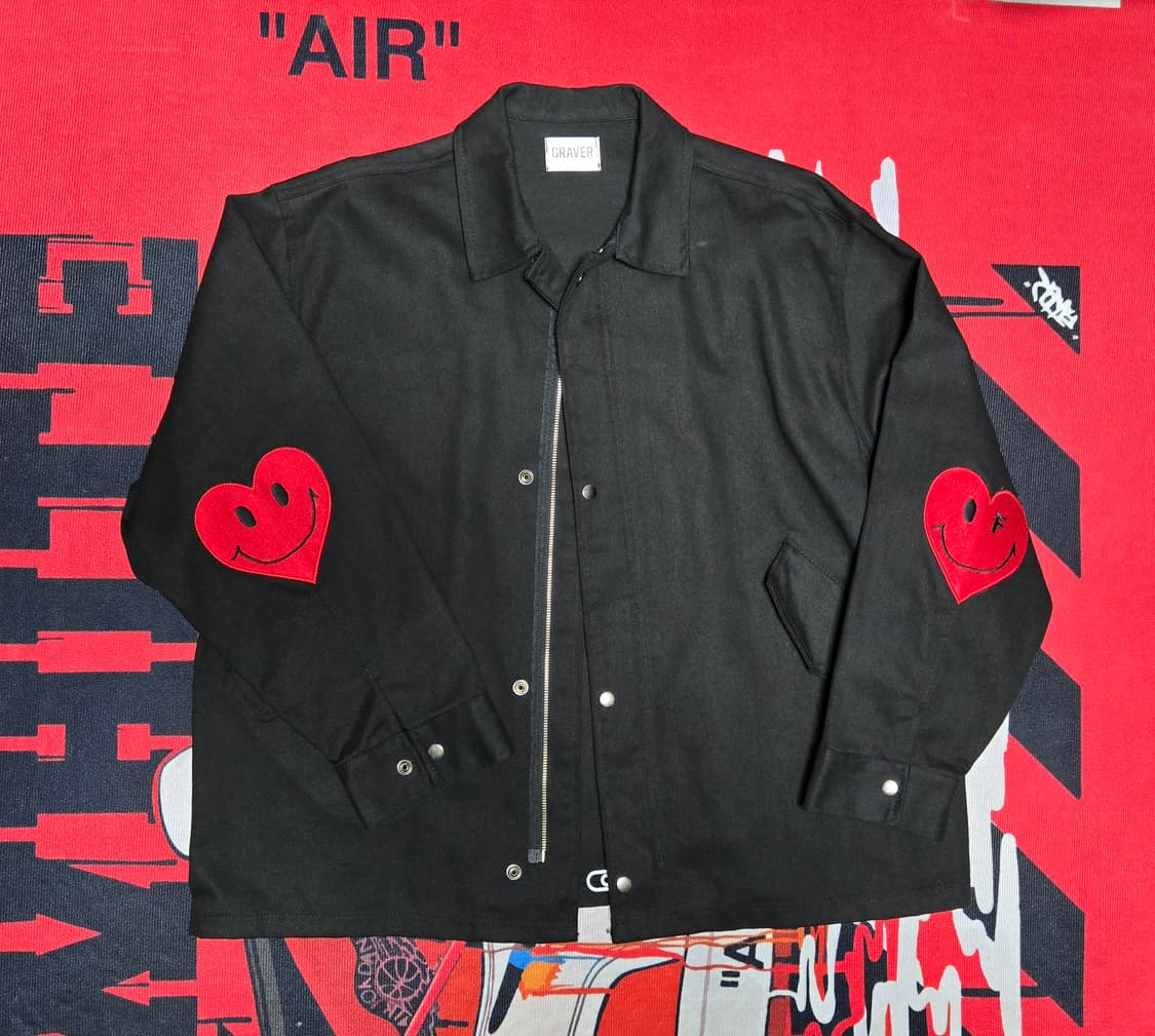 그레이버 엘보우 자수 하트 자켓 상품이미지1