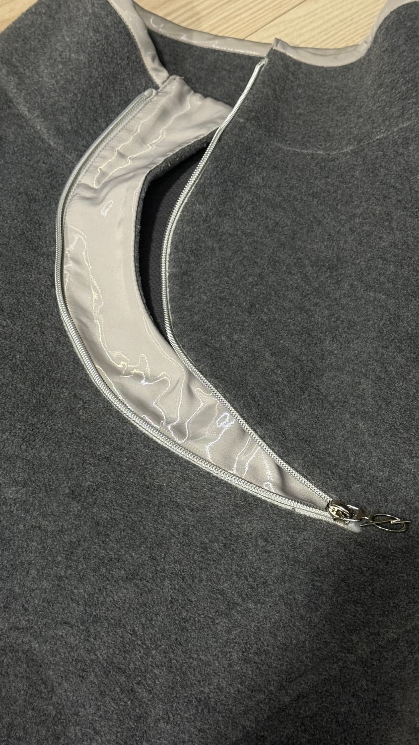 51퍼센트 커브드 집업 플리스 반집업 L grey 상품이미지2