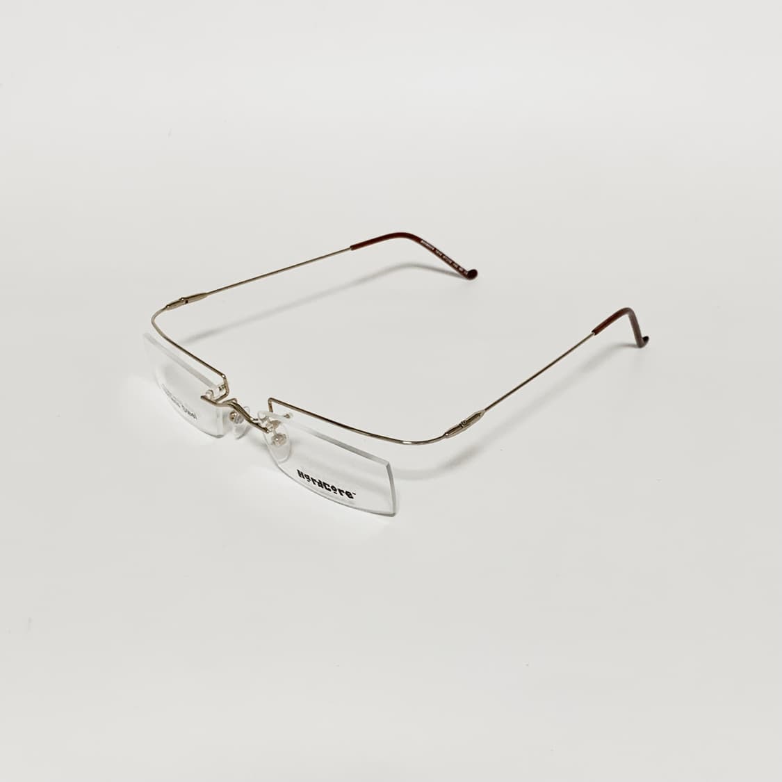 840 골드 데드스탁 남녀공용 무테 직사각 스테인리스 프레임 빈티지안경 상품이미지3