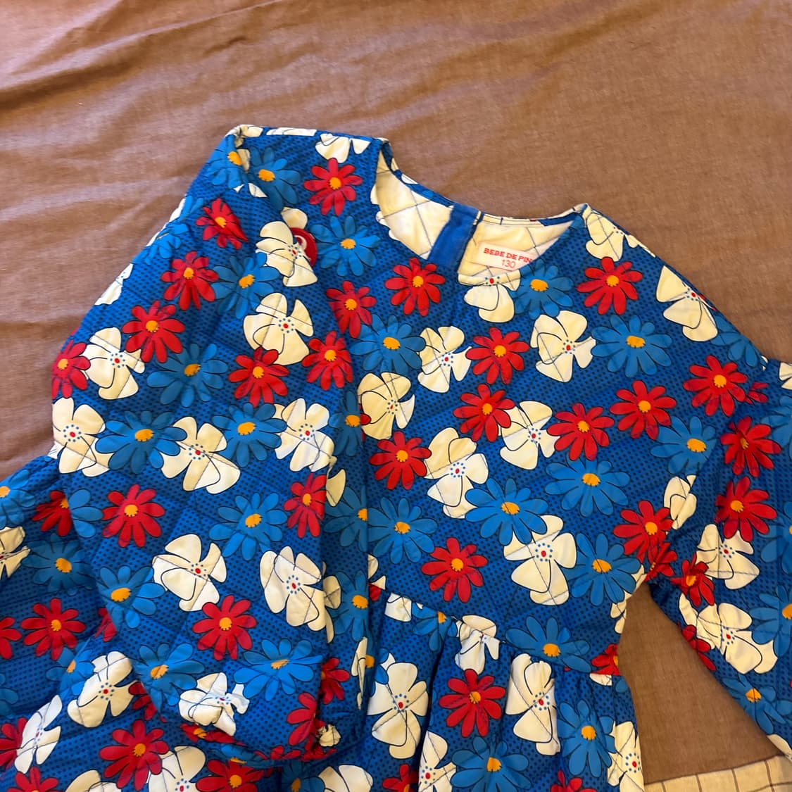 베베드피노 플라워 퀄팅 누빔 원피스 (130)   상품이미지3