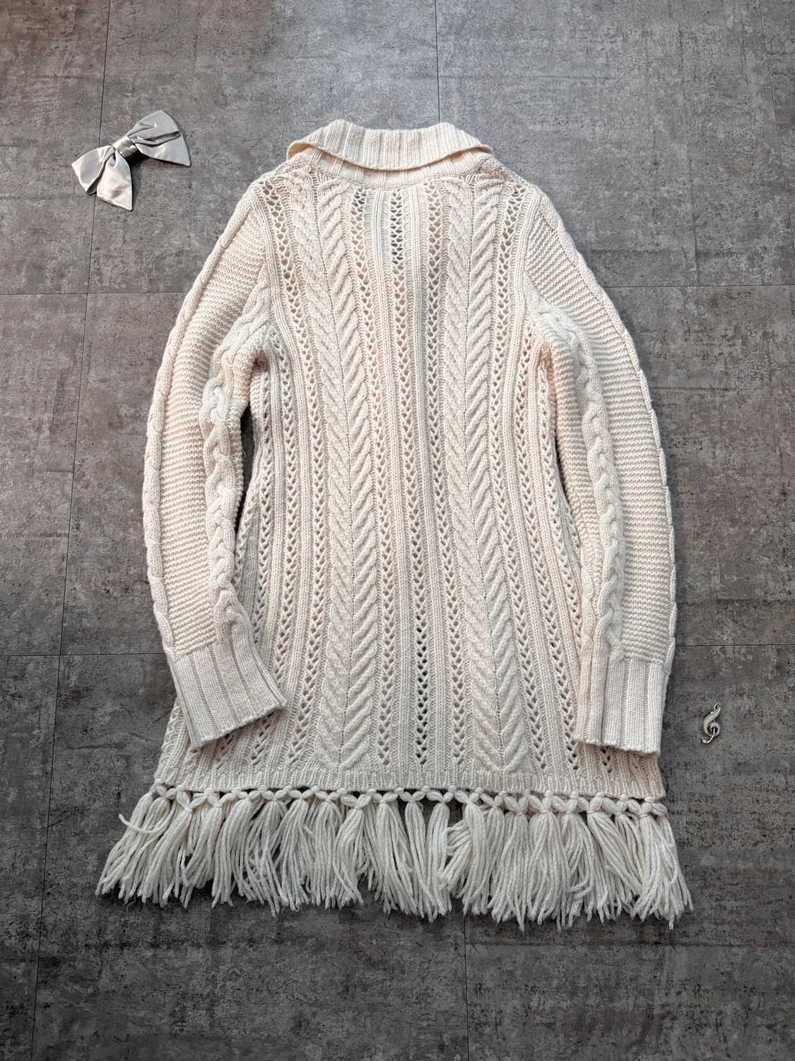 로라애슐리 수술 롱 버튼 니트 가디건 상품이미지6