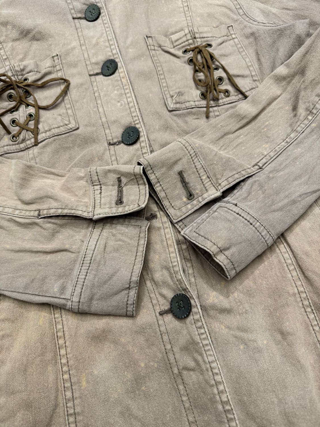 OS)Japanese vintage 베이지 여성 사파리 자켓(단추) 상품이미지4