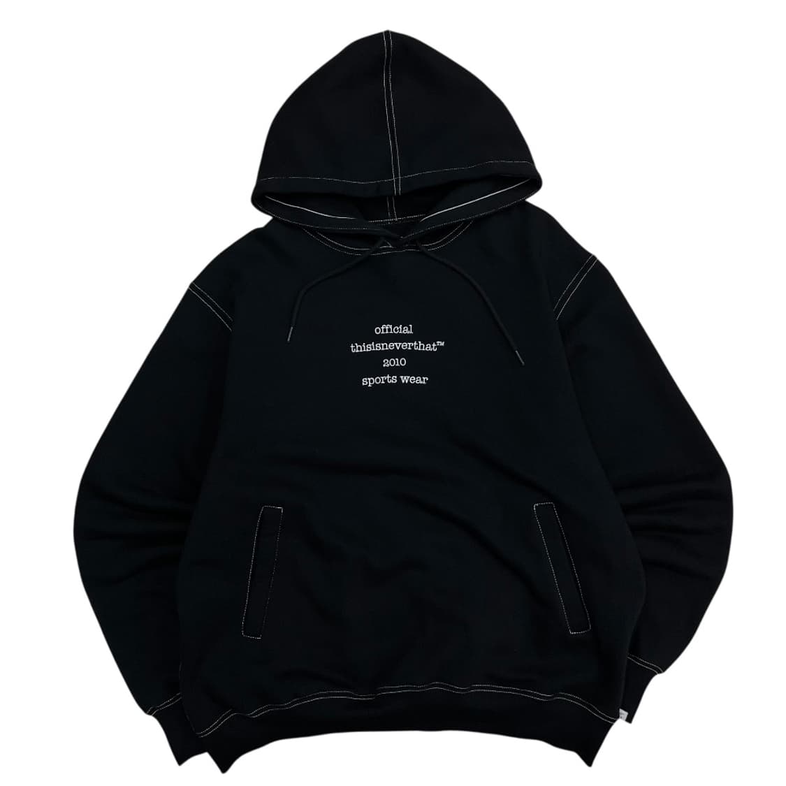  디스이즈네버댓 화이트 스티치 블랙 후드 상품이미지2