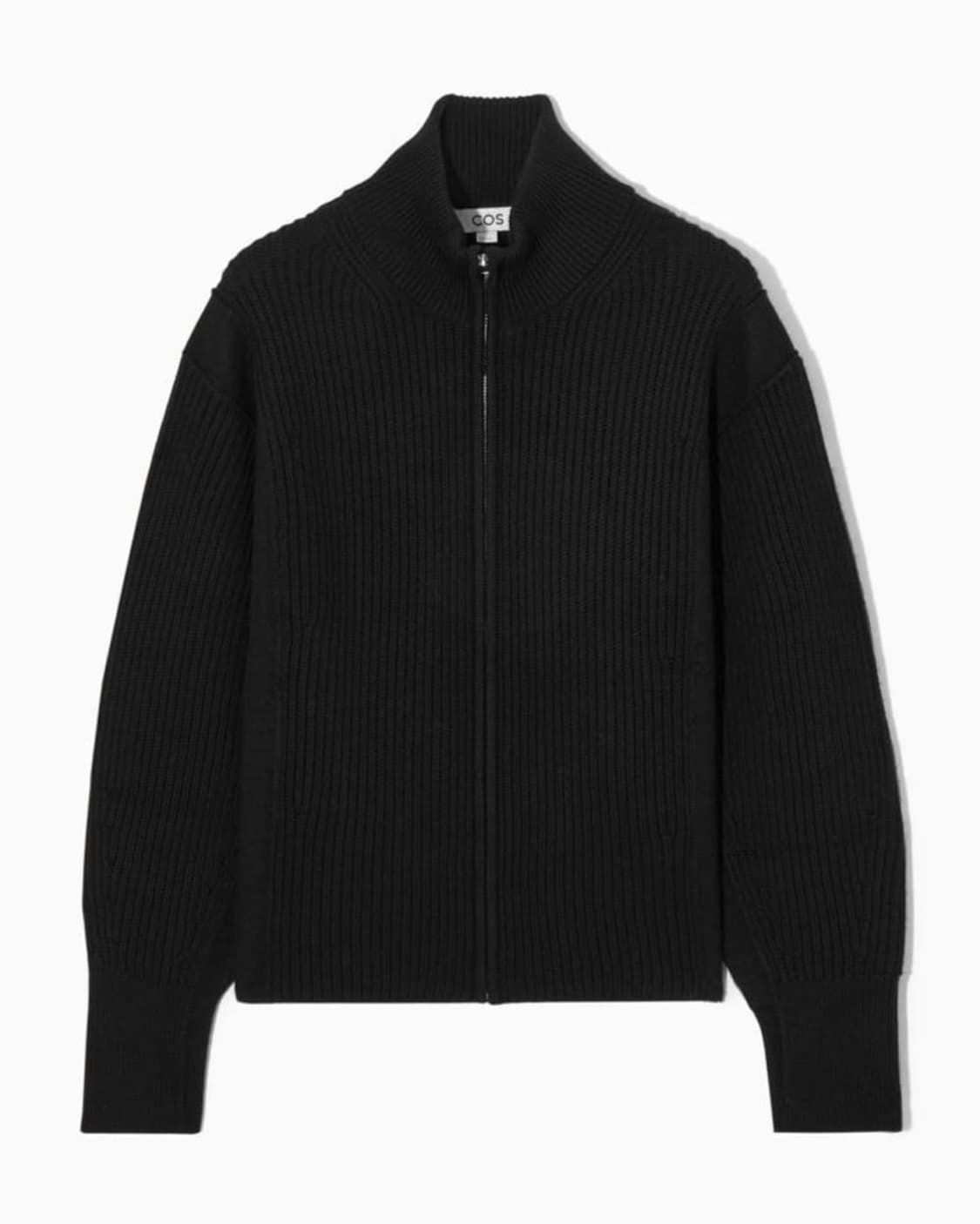 Cos 코스 리브드 울 보머 재킷 블랙 상품이미지2