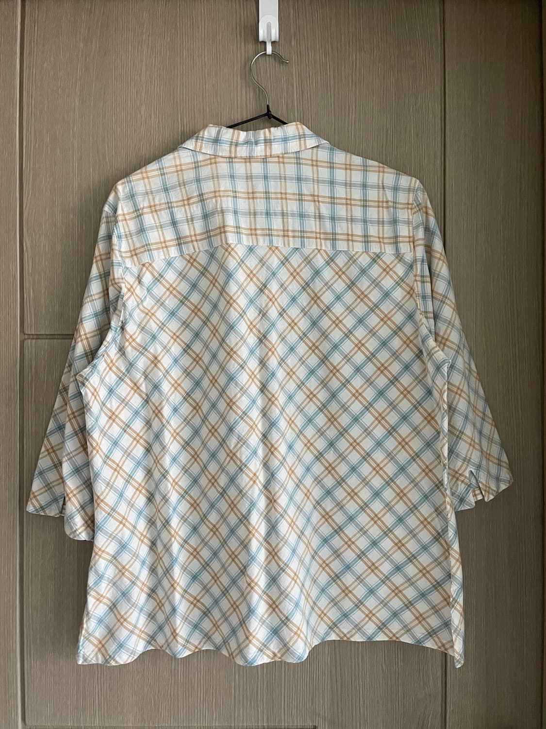 Simple Life 모리걸 하구미 체크 아일렛 칠부 셔츠원피스 상품이미지5