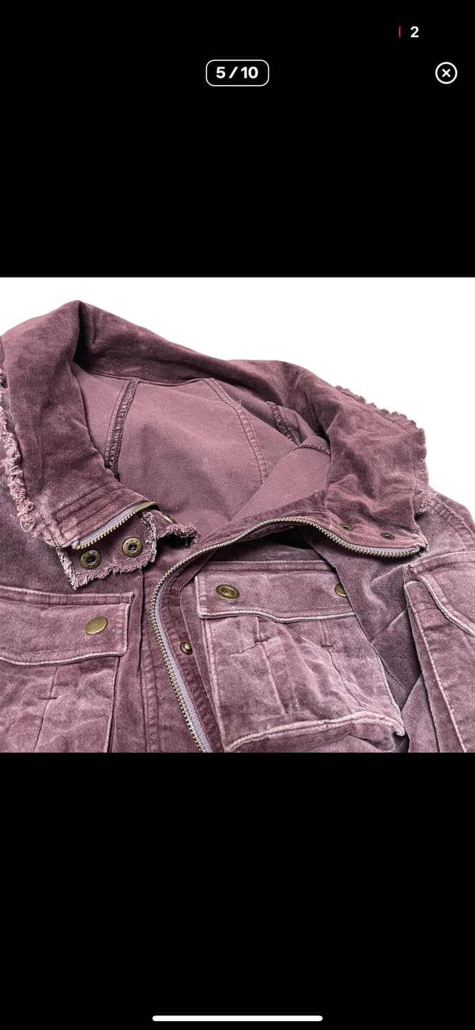 Dark purple velvet 2way hood jacket 상품이미지5