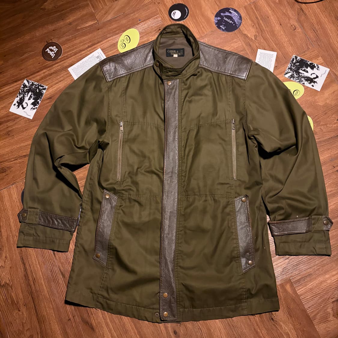 80s 경춘스포츠 leather zip-up jacket 상품이미지1