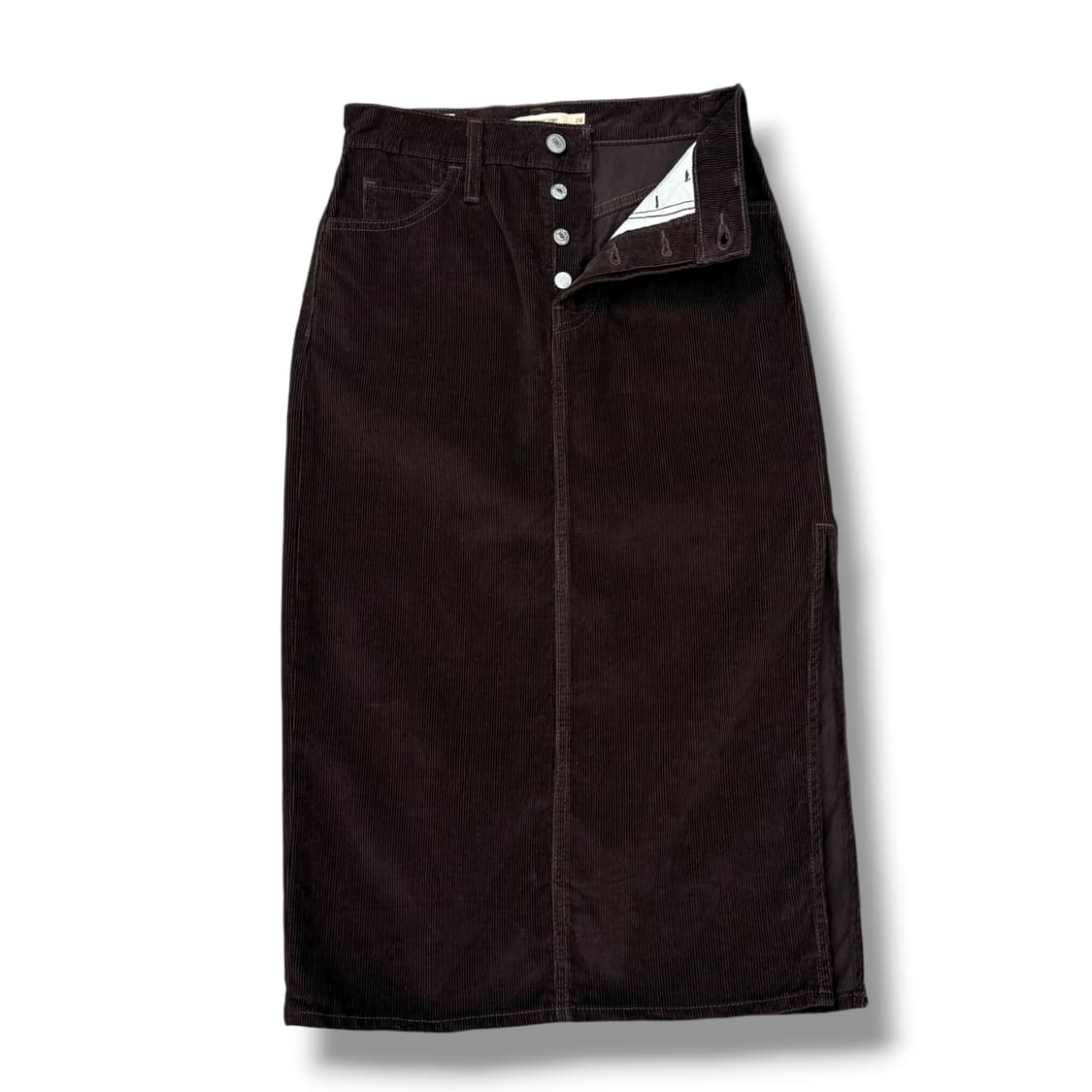 리바이스 버건디브라운 코듀로이 롱스커트 상품이미지1