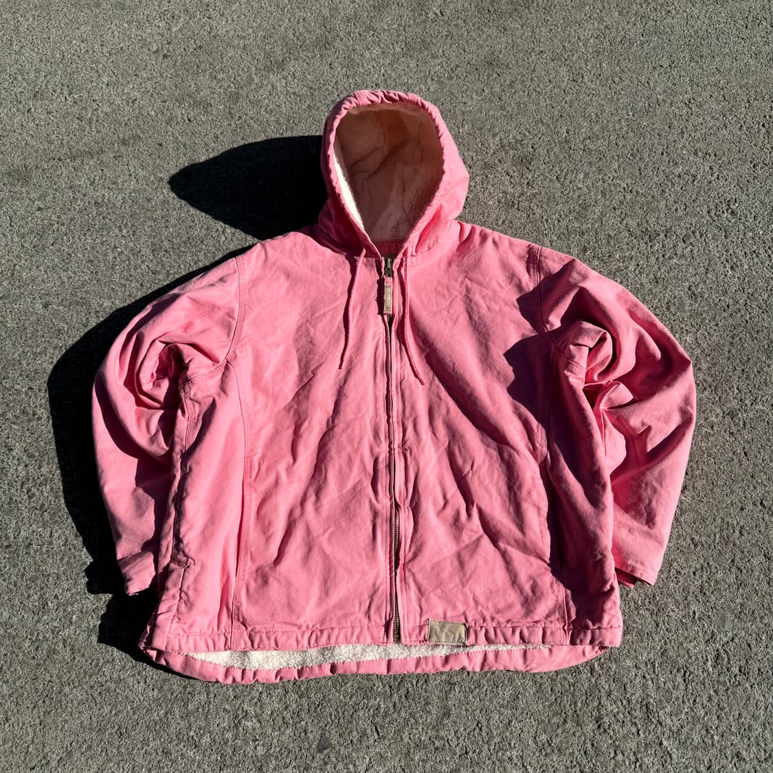 빈티지 양털 후드 워크자켓 핑크 상품이미지1
