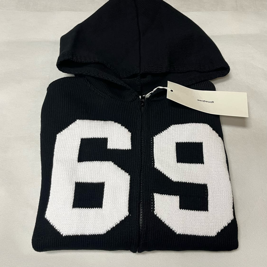 [XS,S]기마구아스 69 니트 후드 집업/블랙 상품이미지3