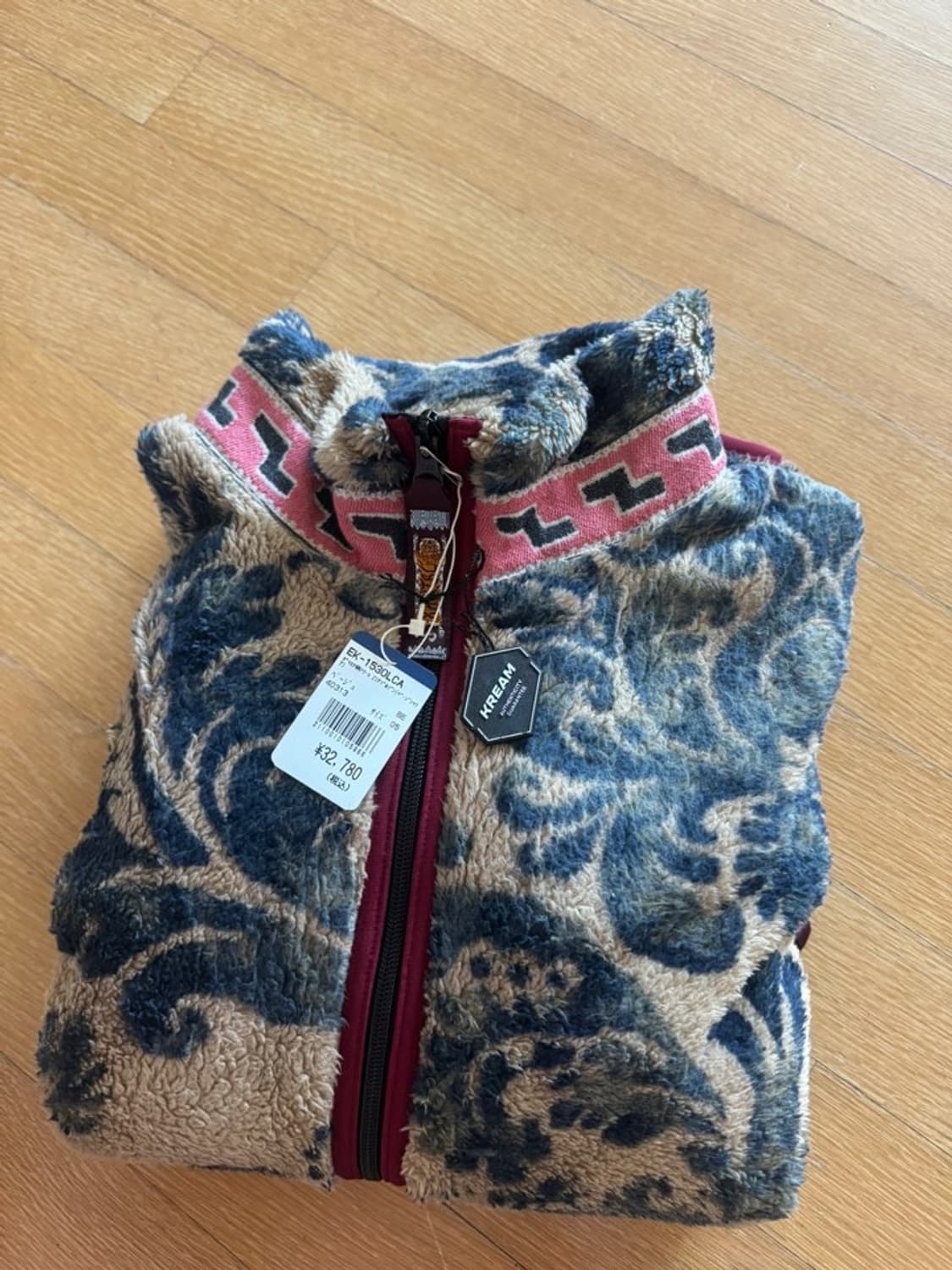 캐피탈 다마스크 패턴 마리아 플리스 집 블루종 베이지 5사이즈 상품이미지4