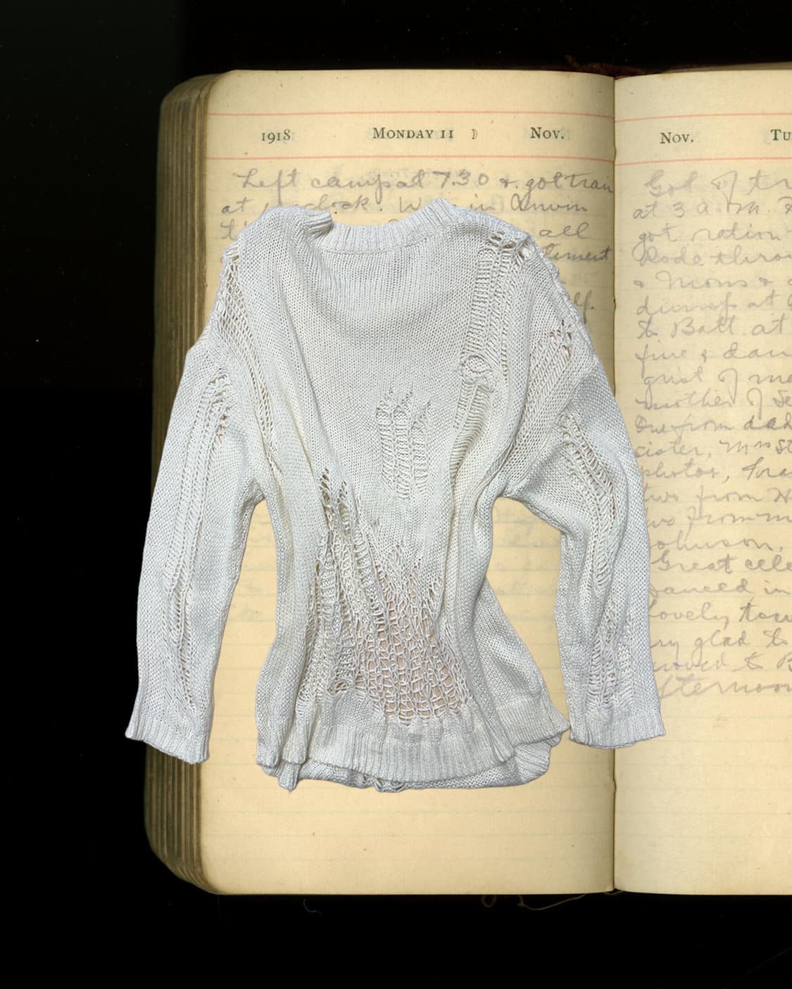 빈티지 그런지 화이트 디스트레스드 니트 상품이미지1