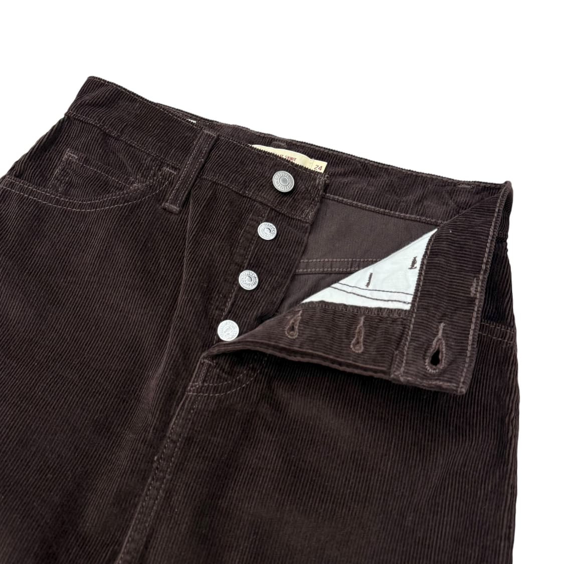 리바이스 버건디브라운 코듀로이 롱스커트 상품이미지4